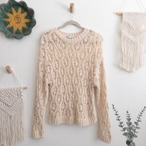 Zara Beige Crochet Knit Sweater Cover Up Size Small